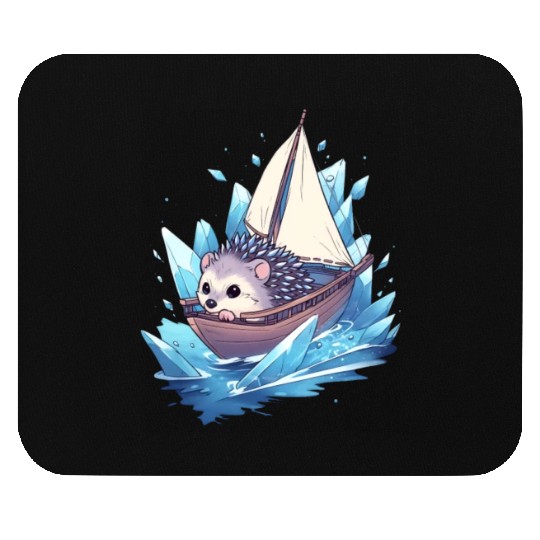 Ice Sailing Hedgehog Ice Sailor Ice Boating Mouse Pads