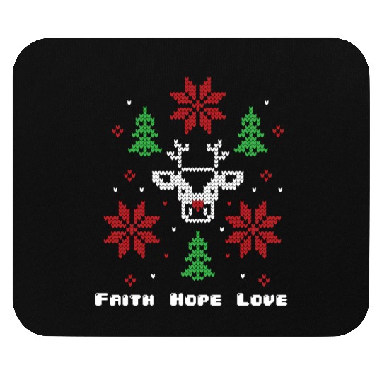 Faith Hope Love Religious Family Christmas Mouse Pads