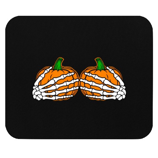 Halloween Skeleton Hands On Chest Pumpkin Boobs Mouse Pads