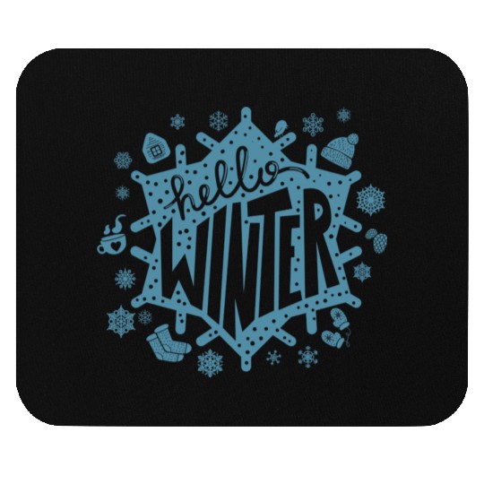 Abstract Winter Snowflakes" Mouse Pads