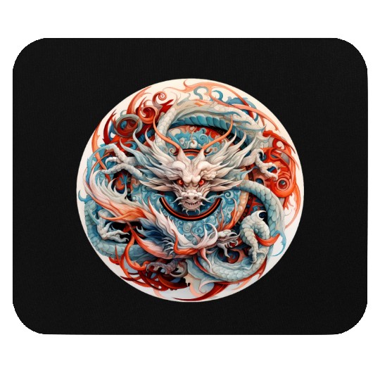 Chinese Dragon Mandala Art Mouse Pads