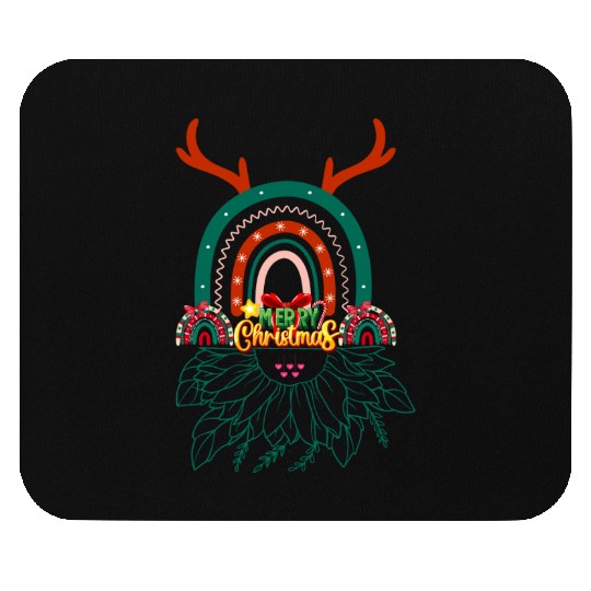 Rainbow art with floral combinations Mouse Pads