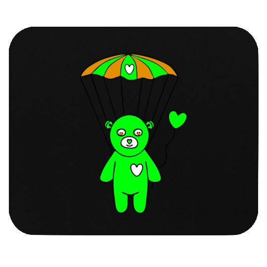 Teddy Bear - The Green Skydiver Mouse Pads