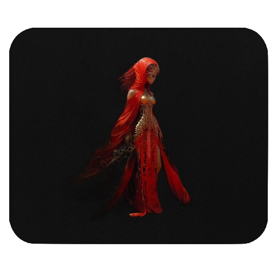 DreamWeaver Fantasy desert red dress with orang Mouse Pads