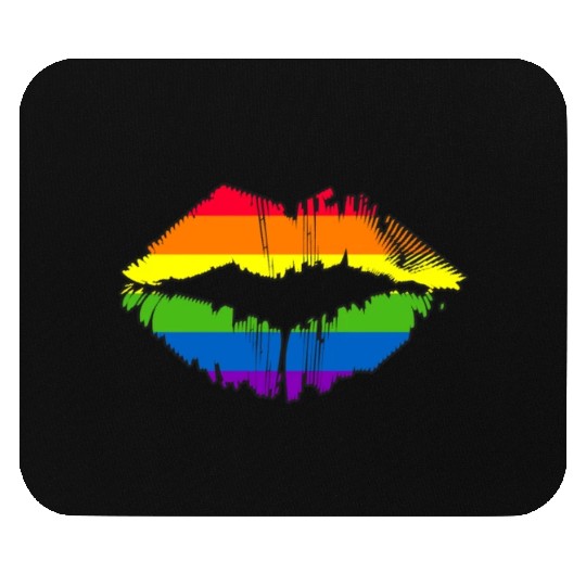 LGBTQ Gay Pride Rainbow Flag Lips Mouse Pads