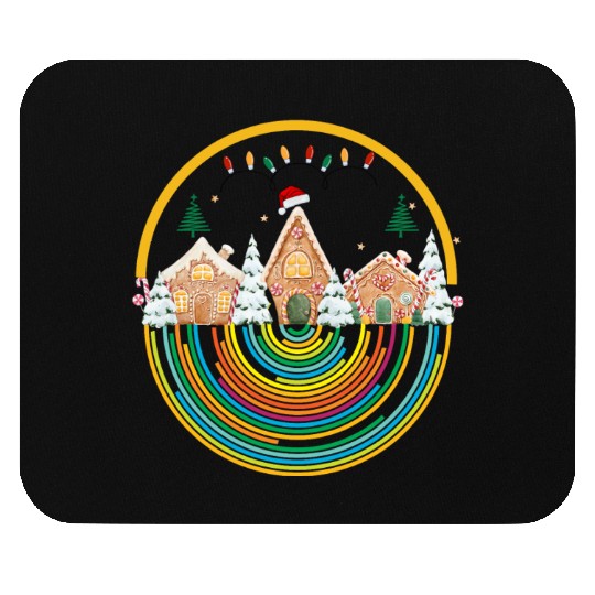 Christmas Rainbow, emblem art Mouse Pads