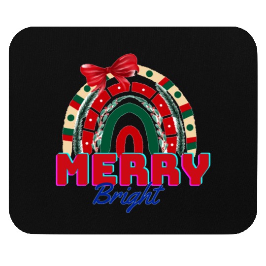 Merry and bright, rainbow art Mouse Pads