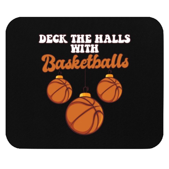 Basketball Player Coach Christmas Balls Deck The Mouse Pads