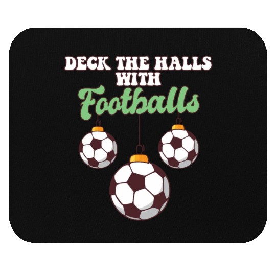 Football Player Coach Christmas Balls Deck The Mouse Pads