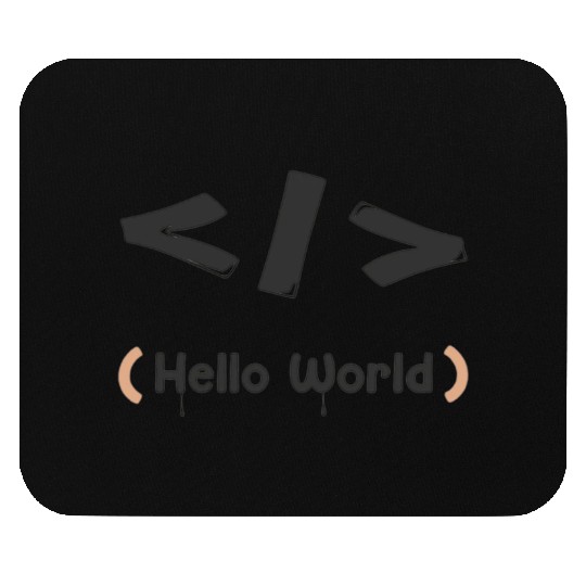 hello world black Mouse Pads