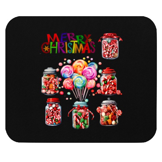Merry Christmas Sweet Candy Canes Mouse Pads