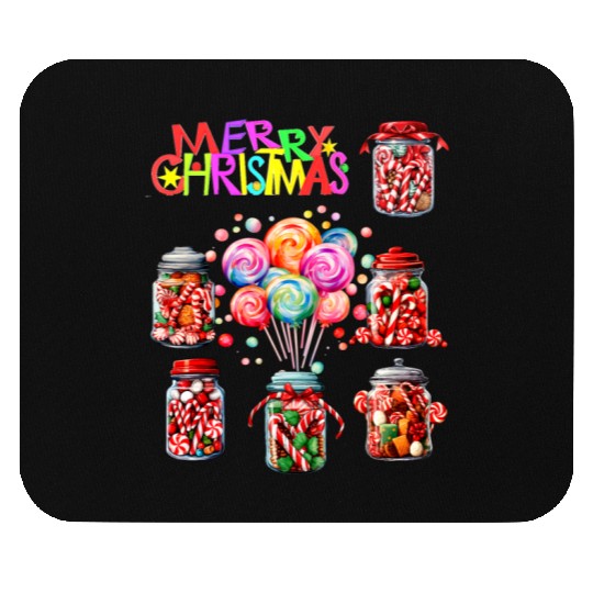 Merry Christmas Sweet Candy Canes Mouse Pads