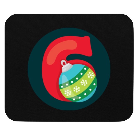Number 6 Christmas Balls Age Six Mouse Pads