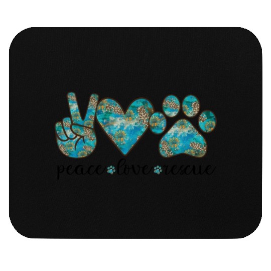 Peace Love Rescue Dog Mouse Pads