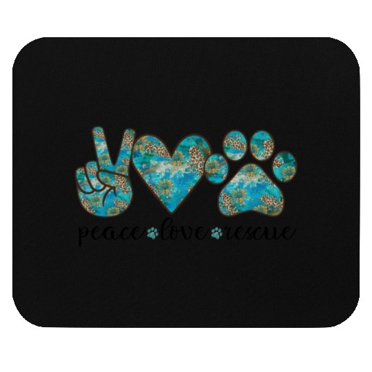 Peace Love Rescue Dog Mouse Pads