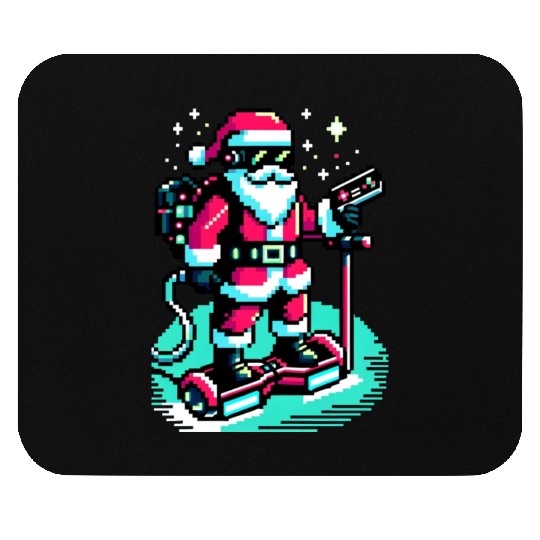 Witty 8-Bit Cyberpunk Santa Mouse Pads