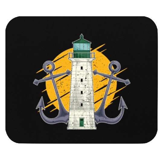 Full moon ship anchor gift lighthouse Mouse Pads