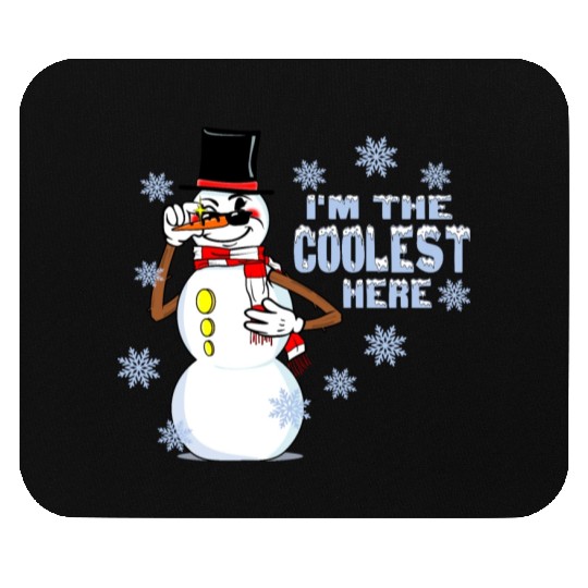 Cool Snowman Funny RubberHose Retro Winter Cartoon Mouse Pads