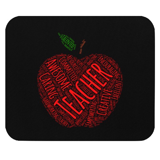 Creative Teacher Red Apple Word Art Mouse Pads