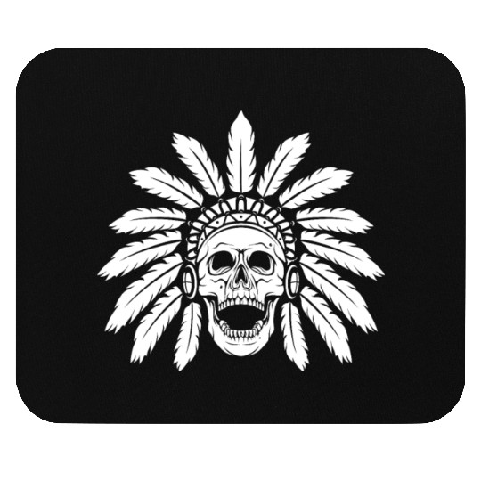 Indigenous Native American Skull Skull Head Mouse Pads