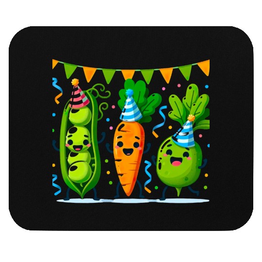 Festive Vegetable Party Fun for a Vegetable eater Mouse Pads