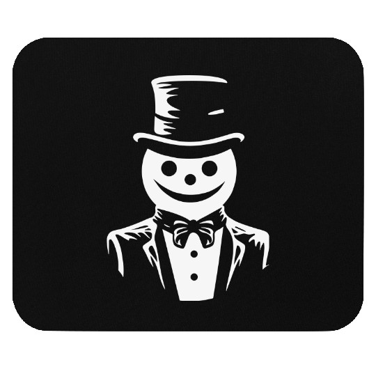 Snowman Dapper Bowtie Mouse Pads