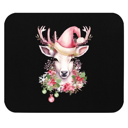 Christmas Pink Deer Mouse Pads