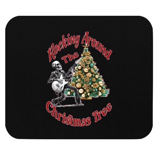 Rocking Around the Christmas Tree Skeleton Mouse Pads,