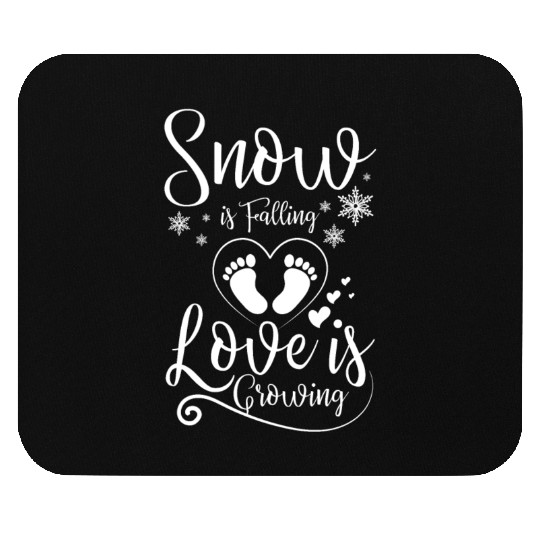 Becoming Mom & Dad Snow is falling love is growing Mouse Pads