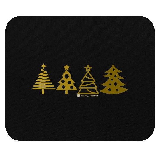 Minimalist Gold Gradient Christmas Trees Mouse Pads