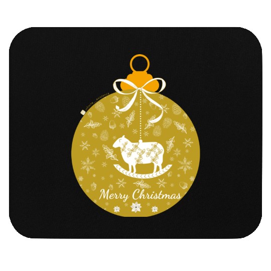 Golden Lamb Christmas Ornament Mouse Pads