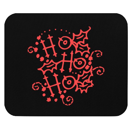 Christmas Typography Holly Ho Ho Ho Mouse Pads