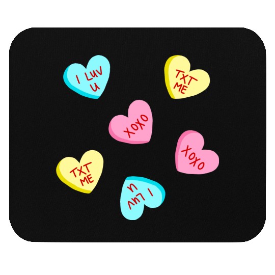 Sweet Candy Hearts Valentines Day Mouse Pads