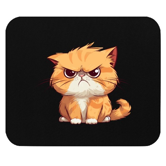 Cat is realy grumpy - A orange grumpy cat Mouse Pads