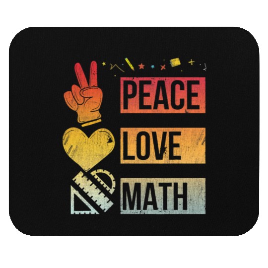 Math Teacher Peace Love Math Vintage Mathematic Mouse Pads