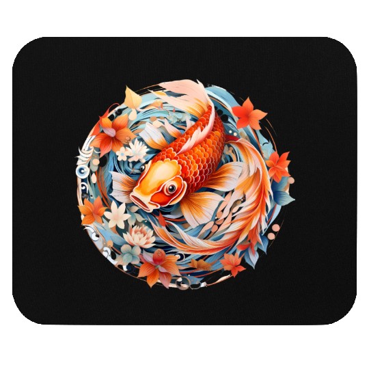 Koi Fish Mandala Art Mouse Pads