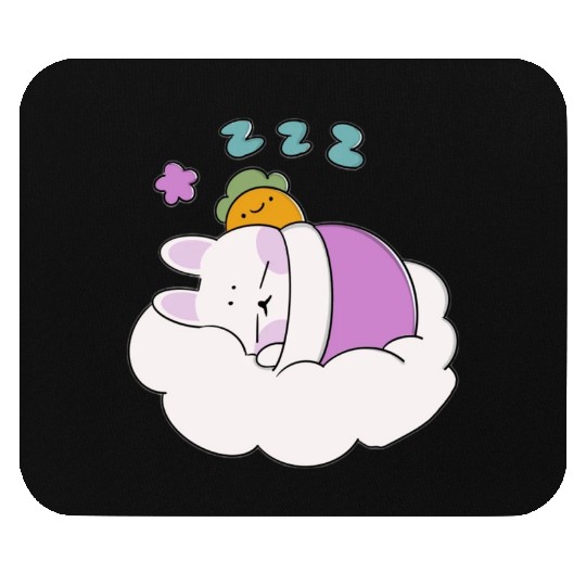Sleepy Rabbit Mouse Pads