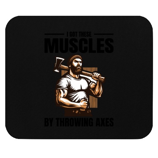 Muscle-Forged Mastery: Lumberjack's Axe Throwing Mouse Pads