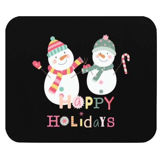 Fun Snowman Happy Holidays Colorful Christmas Mouse Pads