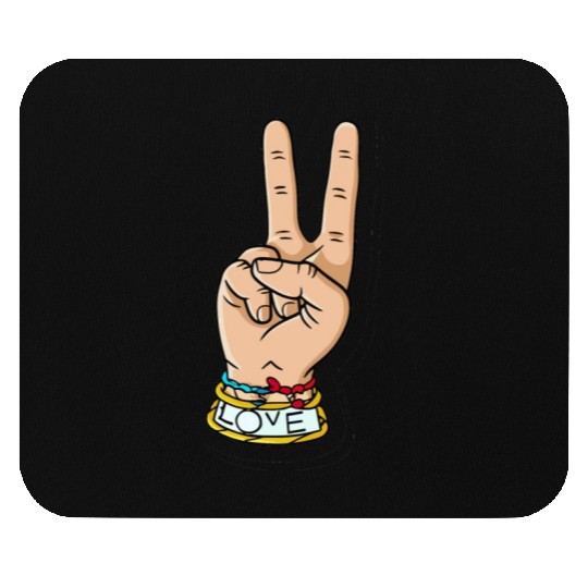 hand peace love Mouse Pads