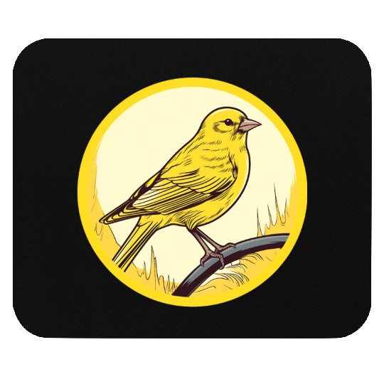 yellow Canary in a circular shape Mouse Pads