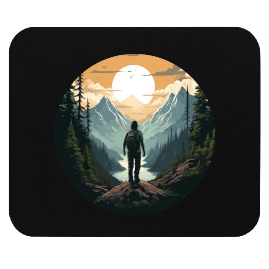 Forest nature trekking adventure Mouse Pads