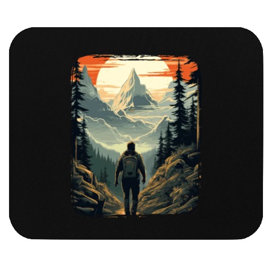 Forest nature trekking adventure Mouse Pads