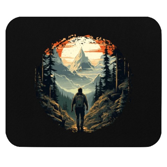 Forest nature trekking adventure Mouse Pads