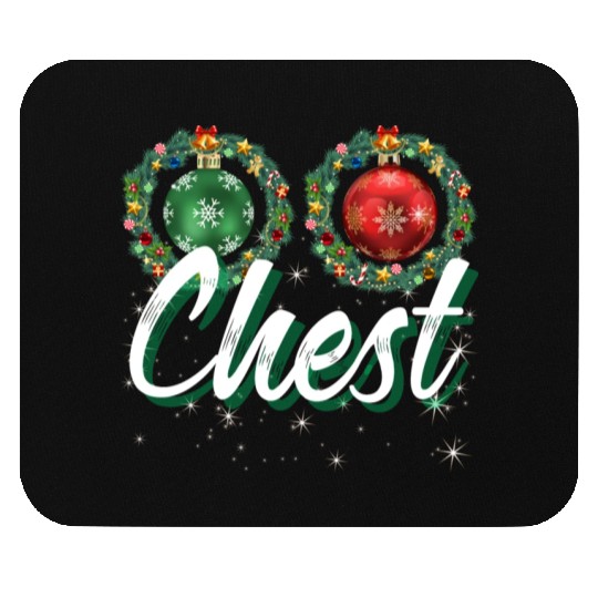 Chest Nuts Christmas Couple Funny Matching Mouse Pads