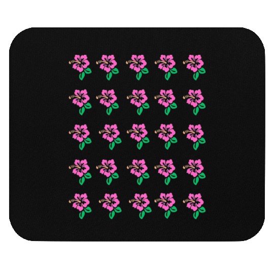 aesthetic pink hibiscus Mouse Pads