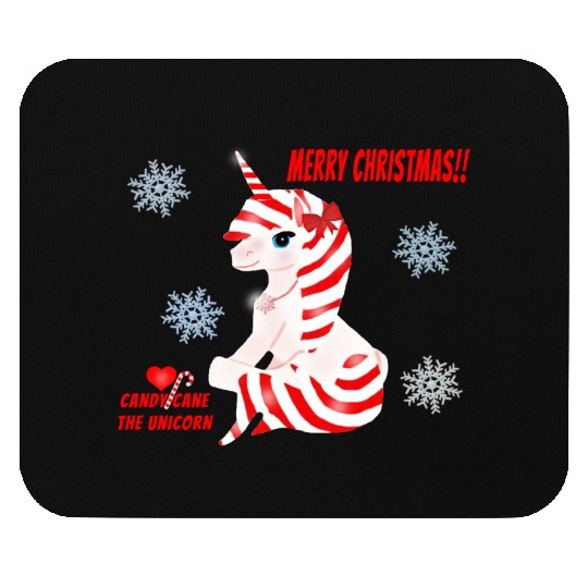 "Candy Cane the Unicorn" (Snowflake Snuggliezz) Mouse Pads