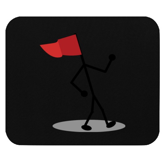 Walking Red Flag Mouse Pads