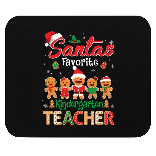 Santa s Favorite Kindergarten Teacher Cookie Hat Mouse Pads