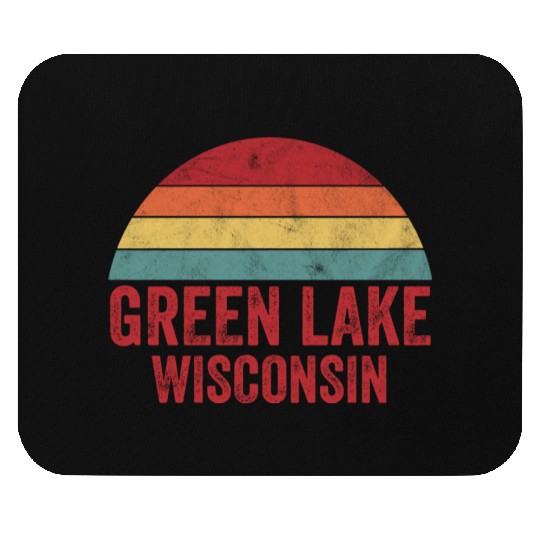 Vintage Green Lake Wisconsin Mouse Pads